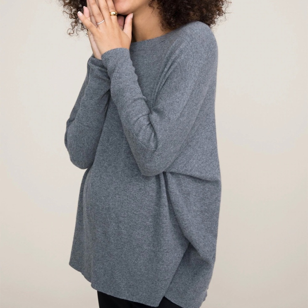 Hatch maternity 100% cashmere “Nadine” sweater grey